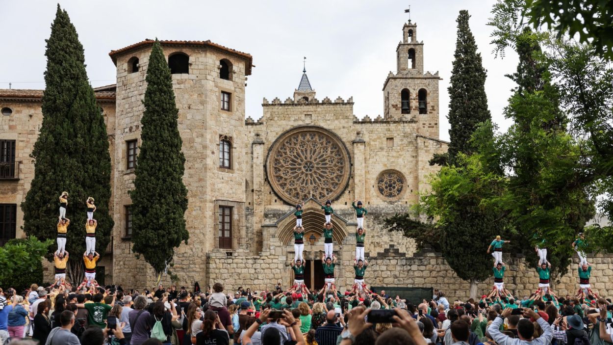 Moment dels pilars a la Diada de Sant Pon / Foto: Lali Puig