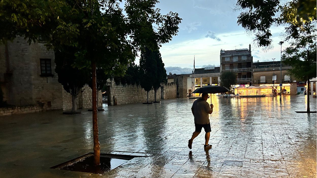 La plaa Octavi sota la pluja / Foto: Cugat Mdia