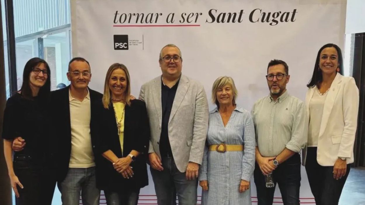 Jos Gallardo, nou primer secretari del PSC de Sant Cugat, al centre / Foto: PSC