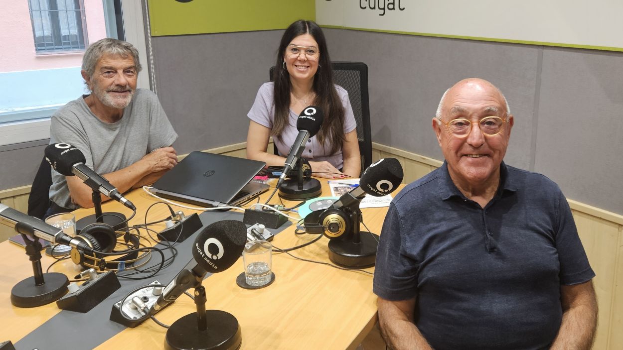 D'esquerra a dreta: lvar Roda, Alba Triad i Robert Sav a l'estudi 1 de Rdio Sant Cugat