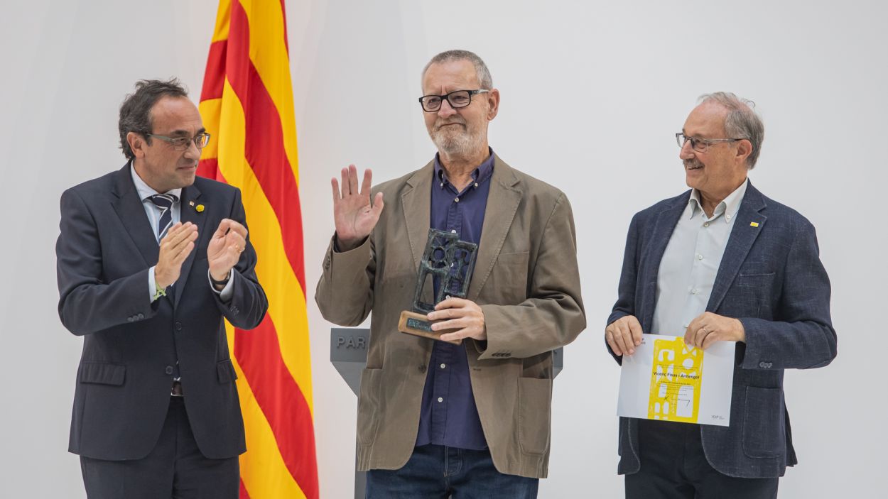 Josep Rull, Vicen Fisas i Xavier Masllorens, aquest dijous al Parlament / Foto: Parlament (Sergi Ramos Ladevesa)