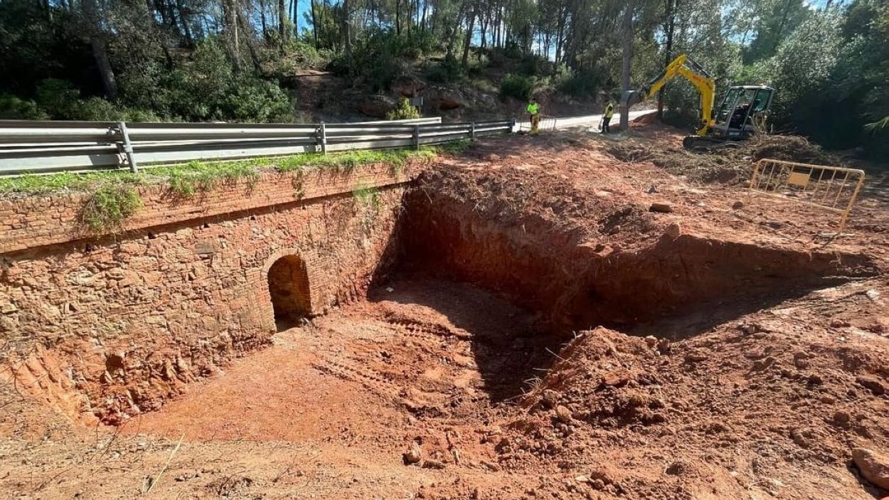 Obres del al pont del Cam de la Salut / Foto: EMD Valldoreix