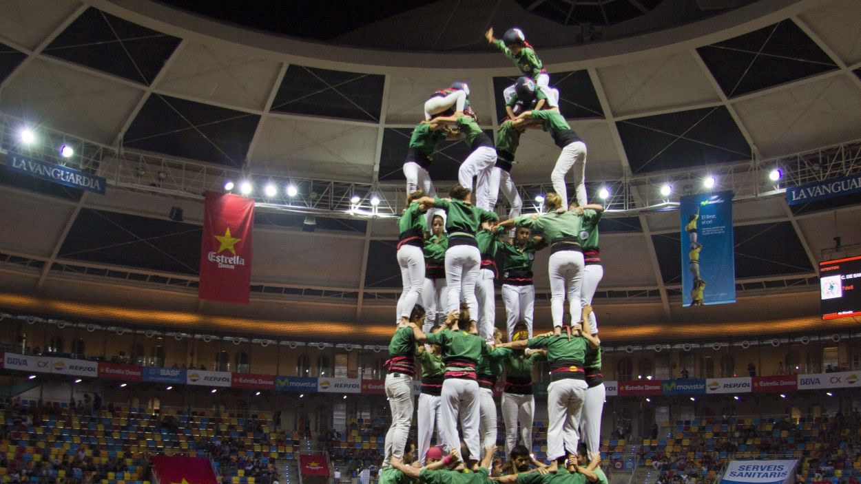 7 de 8 dels Gausacs al Concurs de Castells de 2016 / Foto: Castellers de Sant Cugat