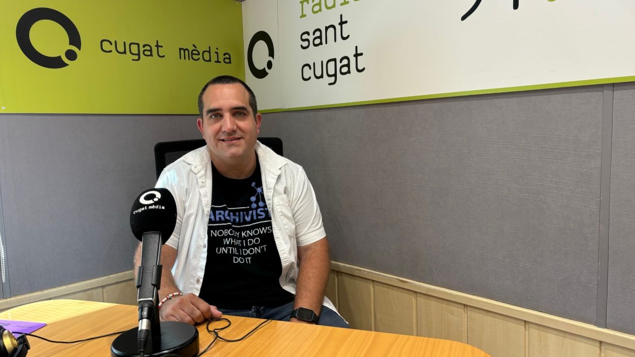 Francesc Gimnez a l'estudi de Rdio Sant Cugat / Foto: Cugat Mdia