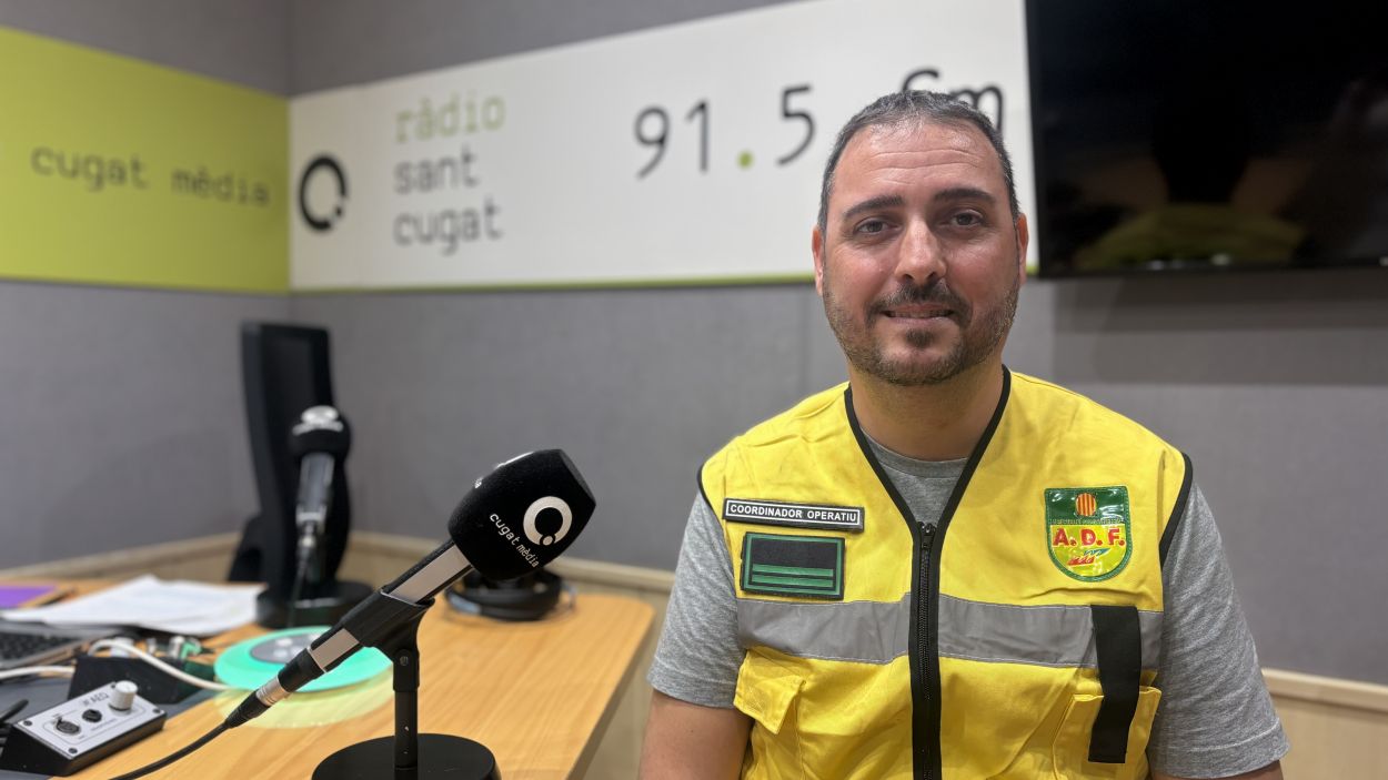 Iaki Ferreira, president de l'ADF Sant Cugat, a l'estudi Ramon Barnils de Rdio Sant Cugat / Foto: Cugat Mdia