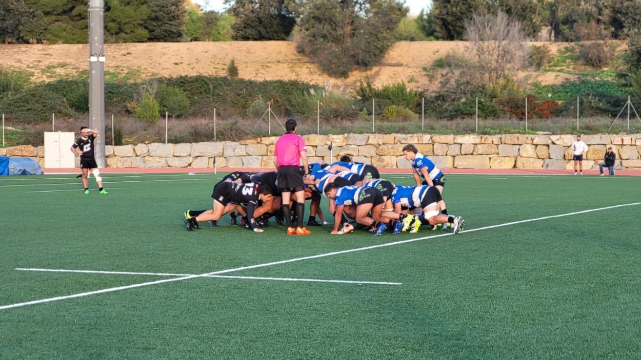 Imatge del partit entre el Rugby Sant Cugat i el BUC / Foto: Cugat Mdia