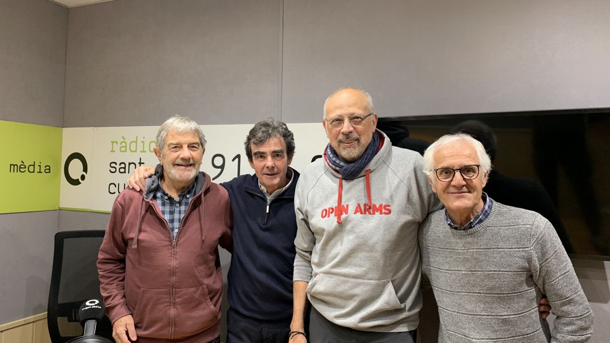 lvar Roda, Toni Sams, Jordi Gonzlez i Rogeli Pedr a l'estudi de Rdio Sant Cugat / Foto: Cugat Mdia