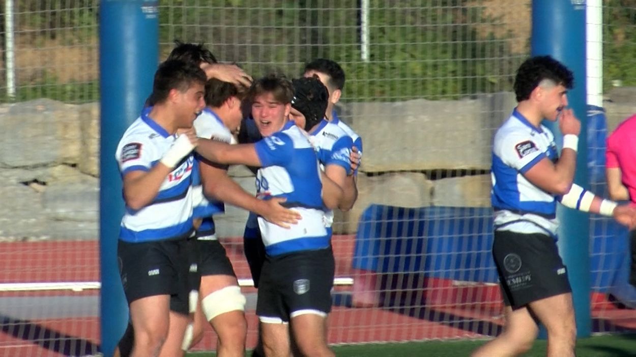 El Rugby Sant Cugat celebra un assaig. Foto: Alex Surez (Cugat Mdia)