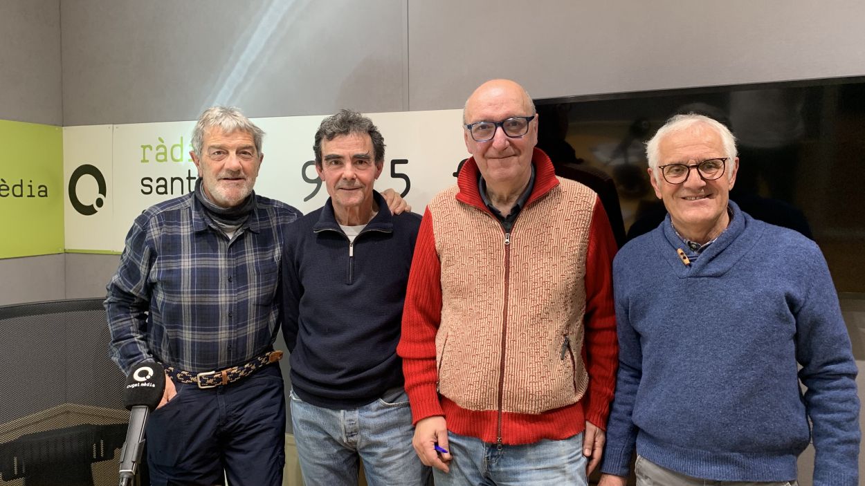 lvar Roda, Toni Sams, Joan Troyano i Rogeli Pedr a l'estudi de Rdio Sant Cugat. / Foto: Cugat Mdia