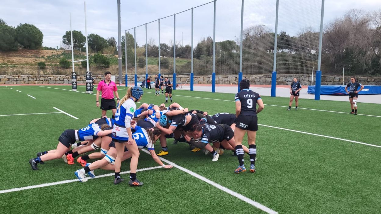 Imatge del partit entre el Rugby Sant Cugat i el CRAT / Foto: Cugat Mdia