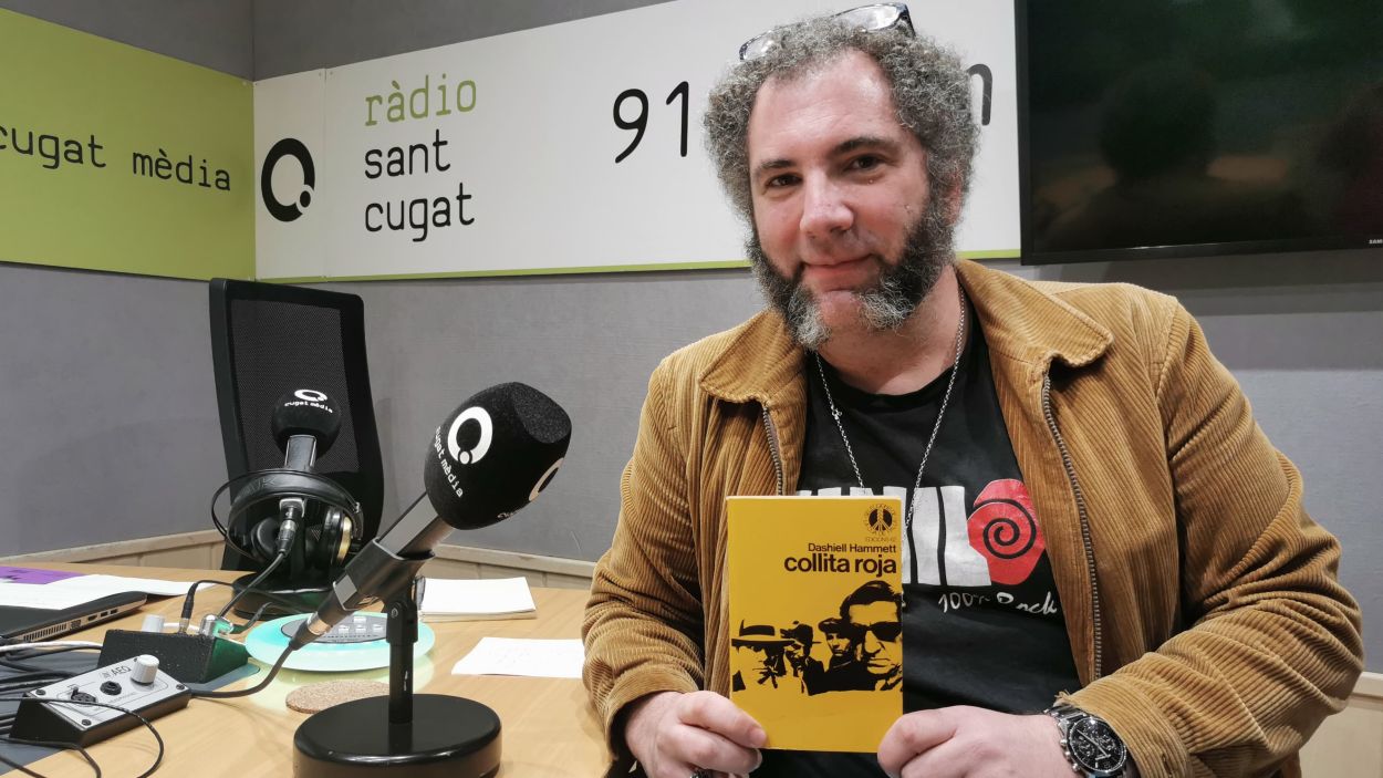 Roger Grfols a l'estudi de Rdio Sant Cugat / Foto: Cugat Mdia