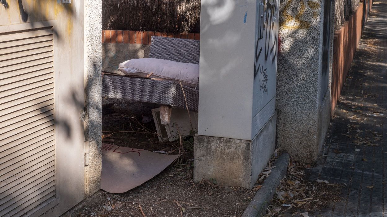 Imatge d'arxiu d'un dels espais on a vegades hi dormen persones sense llar a Sant Cugat 