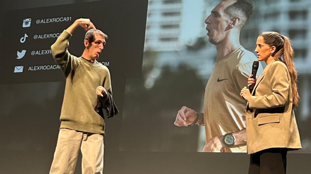 L'esportista lex Roca durant la seva ponncia / Foto: Ajuntament de Sant Cugat