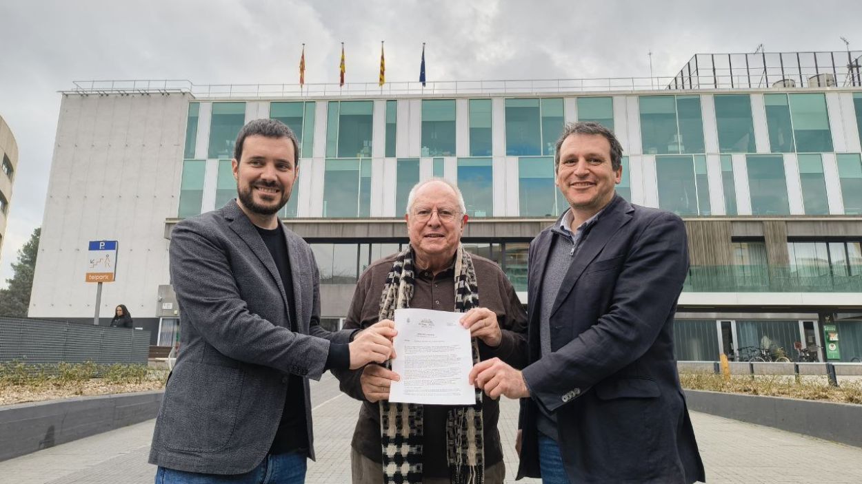 El tinent d'alcaldia Bernat Picornell, el senador Joan Queralt i el regidor Francesc Duch / Foto: Cugat Mdia