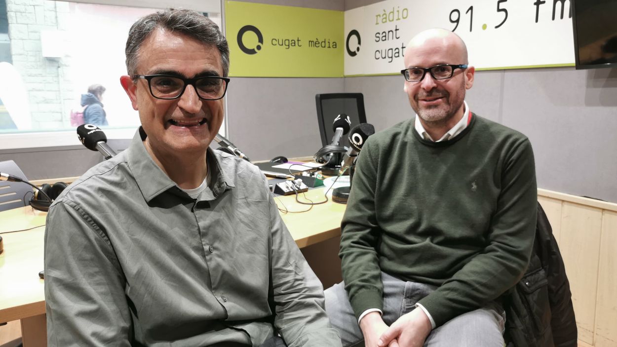 Miquel Prez i Josep Ribes a l'estudi de Rdio Sant Cugat / Foto: Cugat Mdia