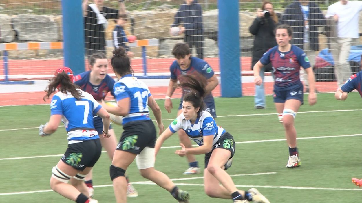 Un moment del partit entre el Rugby Sant Cugat i el Majadahonda / Foto: Cugat Mdia