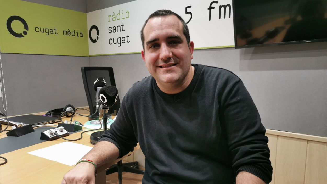 Francesc Gimnez a l'estudi de Rdio Sant Cugat / Foto: Cugat Mdia