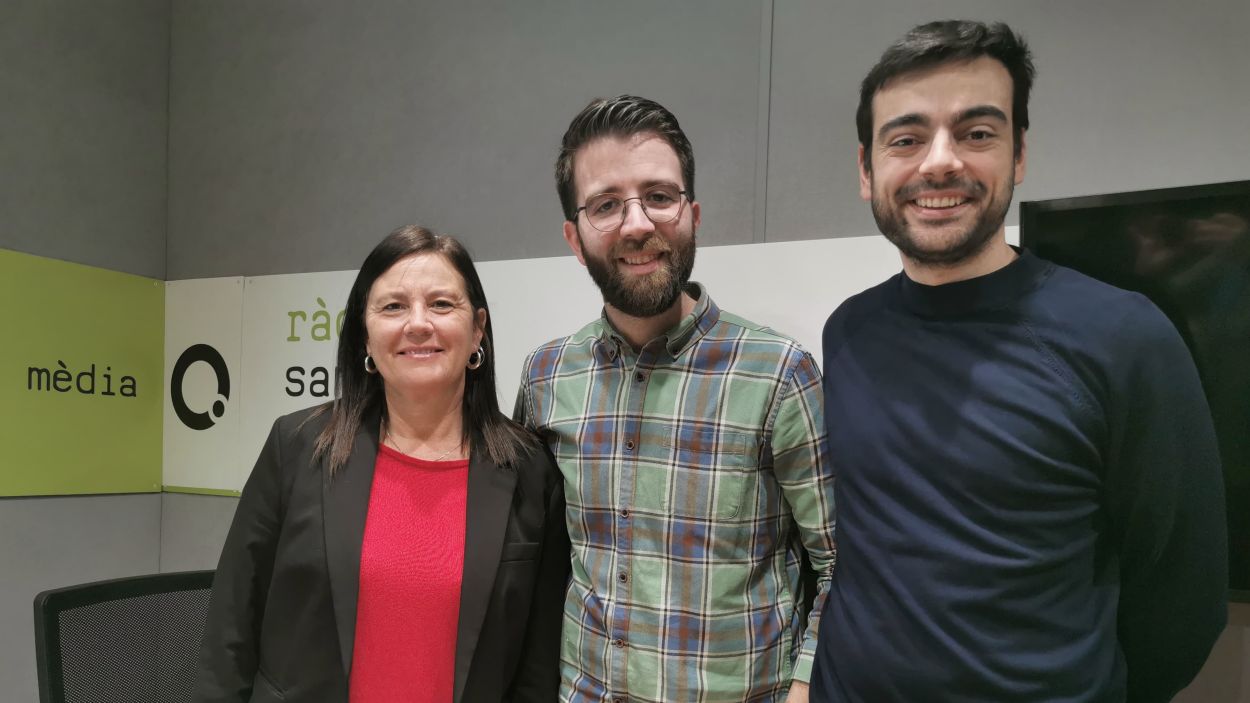 Maria Farriol, directora del Teatre-Auditori; Francisco Lahera, adjunt de Programaci i Jaume Uguet, tcnic de Contractaci 