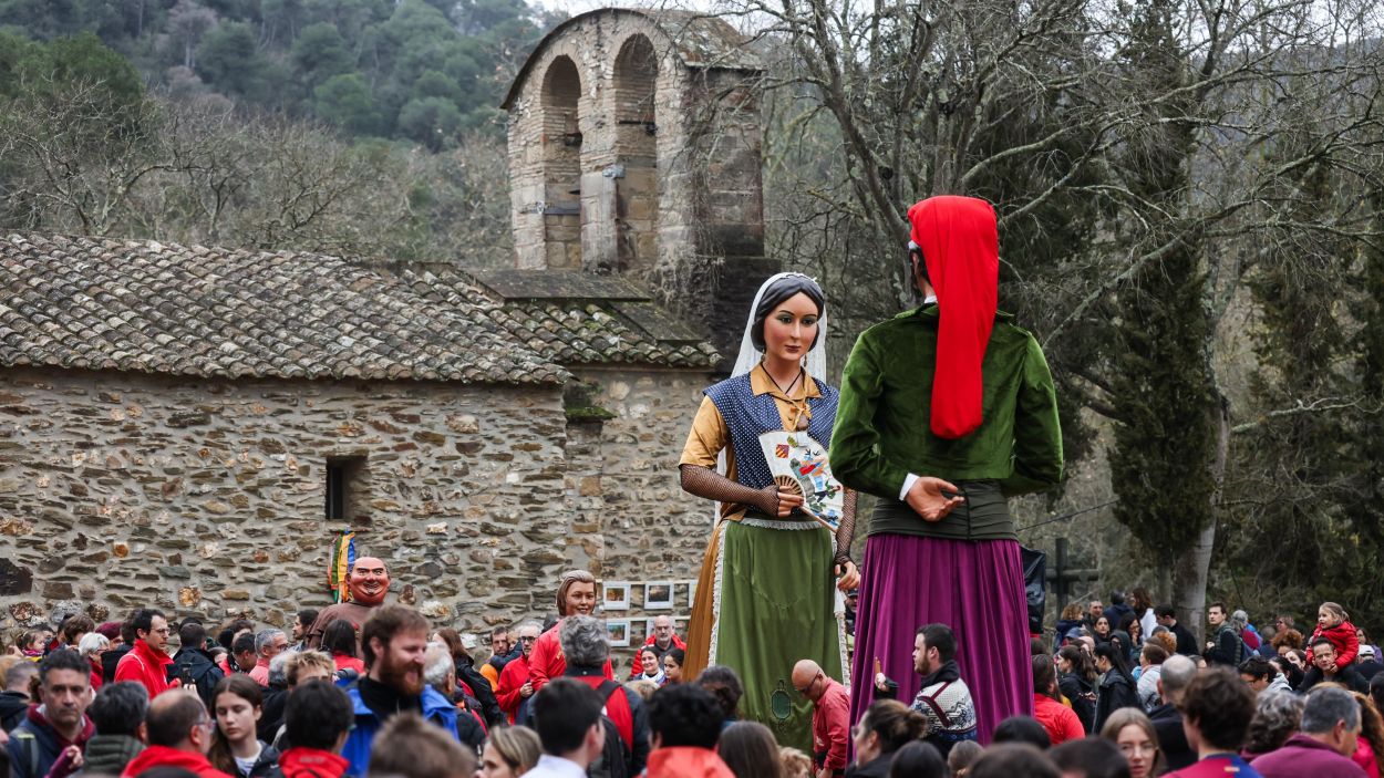 Els Gegants de Sant Cugat, el Joan i la Marieta, durant l'Aplec de Sant Medir / Foto: Ajuntament de Sant Cugat