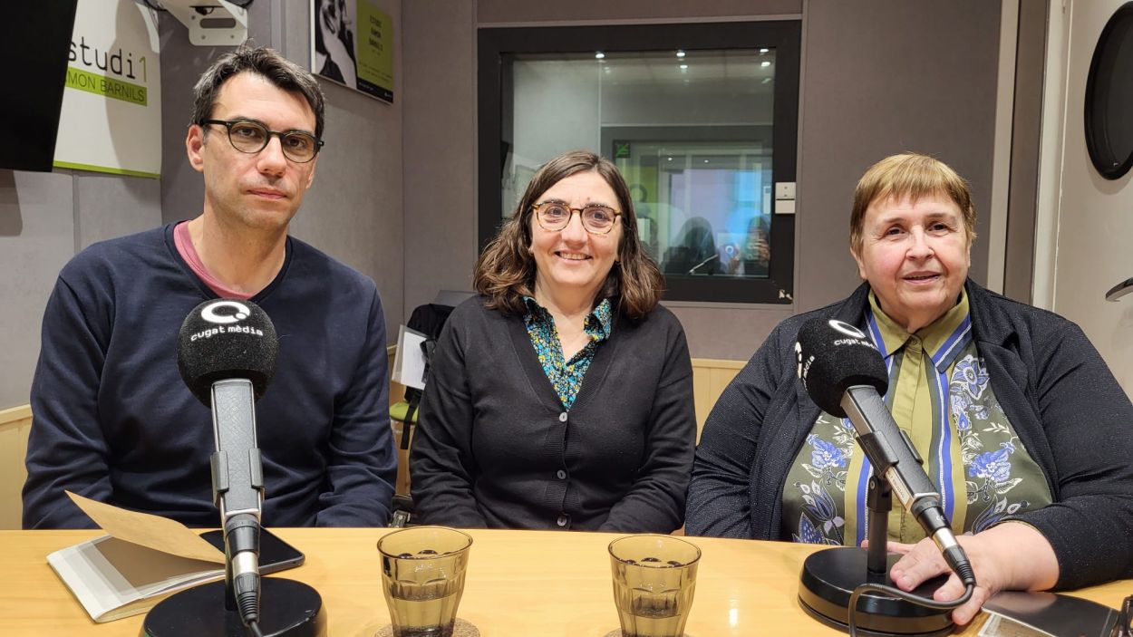 Hctor Verd, Eva Tataret i Dolors Vilarasau a l'estudi Ramon Barnils