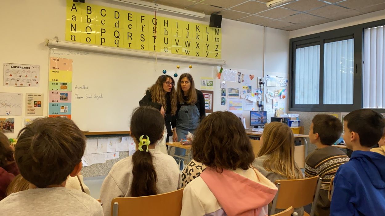 Un moment del taller a l'escola Ciutat d'Alba / Foto: Ajuntament de Sant Cugat