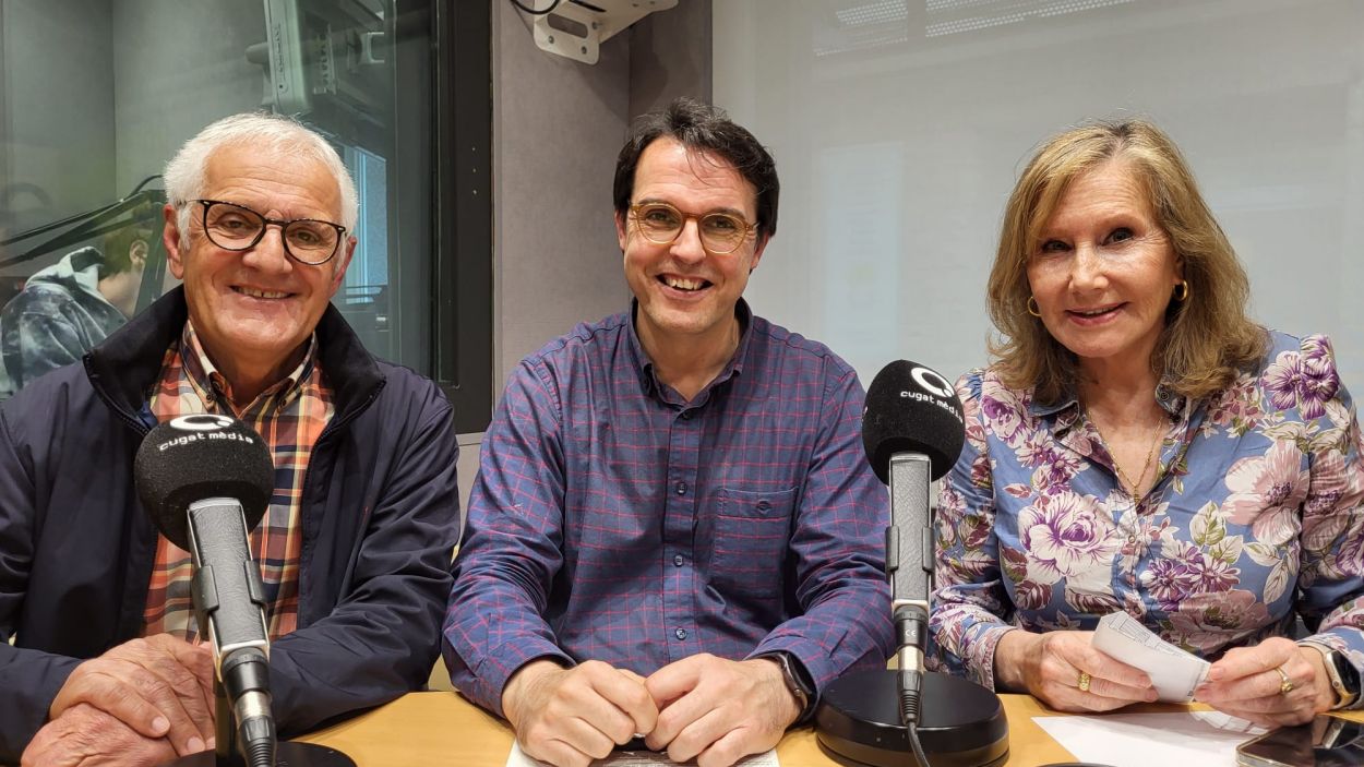 Rogeli Pedr, Ferran Garcia i Lourdes Dalmau a l'estudi Ramon Barnils de Rdio Sant Cugat