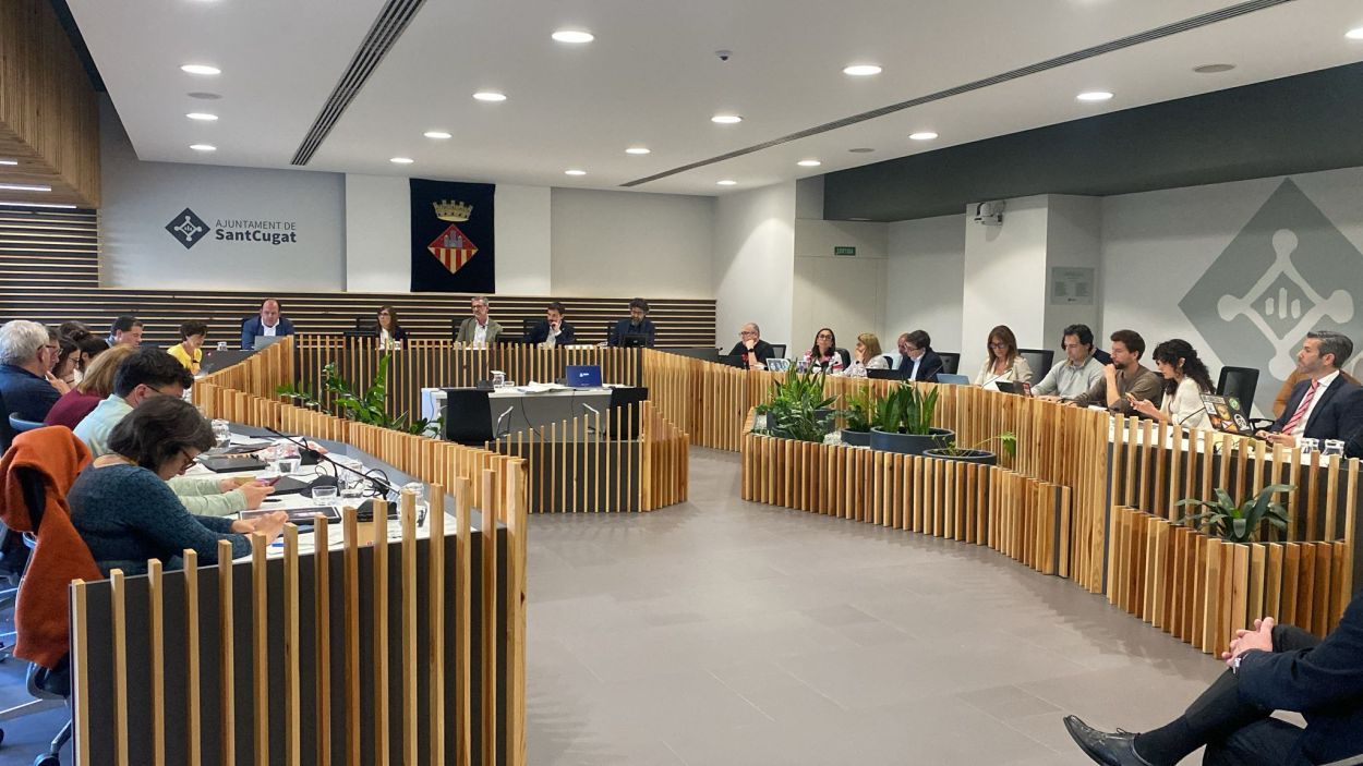 La sala de plens durant el ple d'abril / Foto: Cugat Mdia