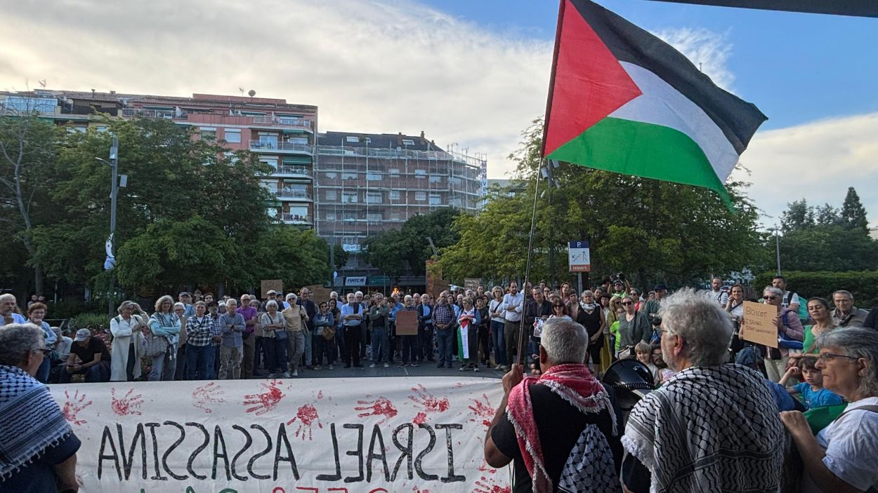La concentraci en suport a Palestina d'aquest dilluns / Foto: Cugat Mdia