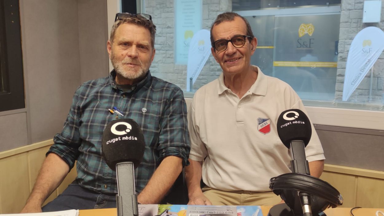 D'esquerra a dreta, Cesc Mullerat i Oriol Cus al programa 'Esport en Marxa' / Foto: Cugat Mdia