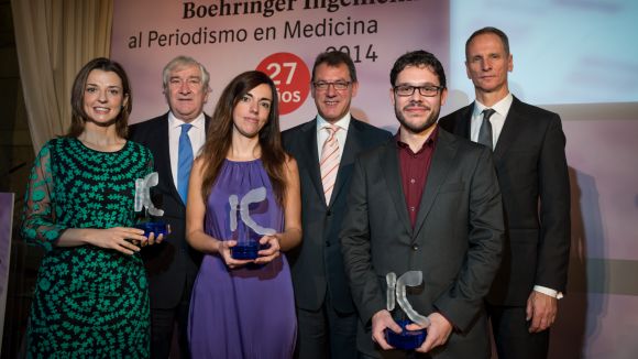Els guanyadors del premi Boehringer Ingelheim d'enguany acompanyats per autoritats / Foto: Boehringer Ingelheim
