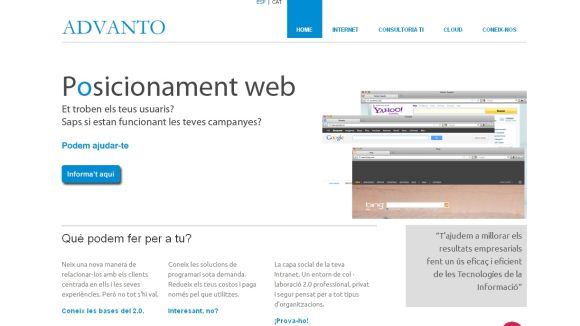 Captura de la web de la companyia / Font: Advanto.com