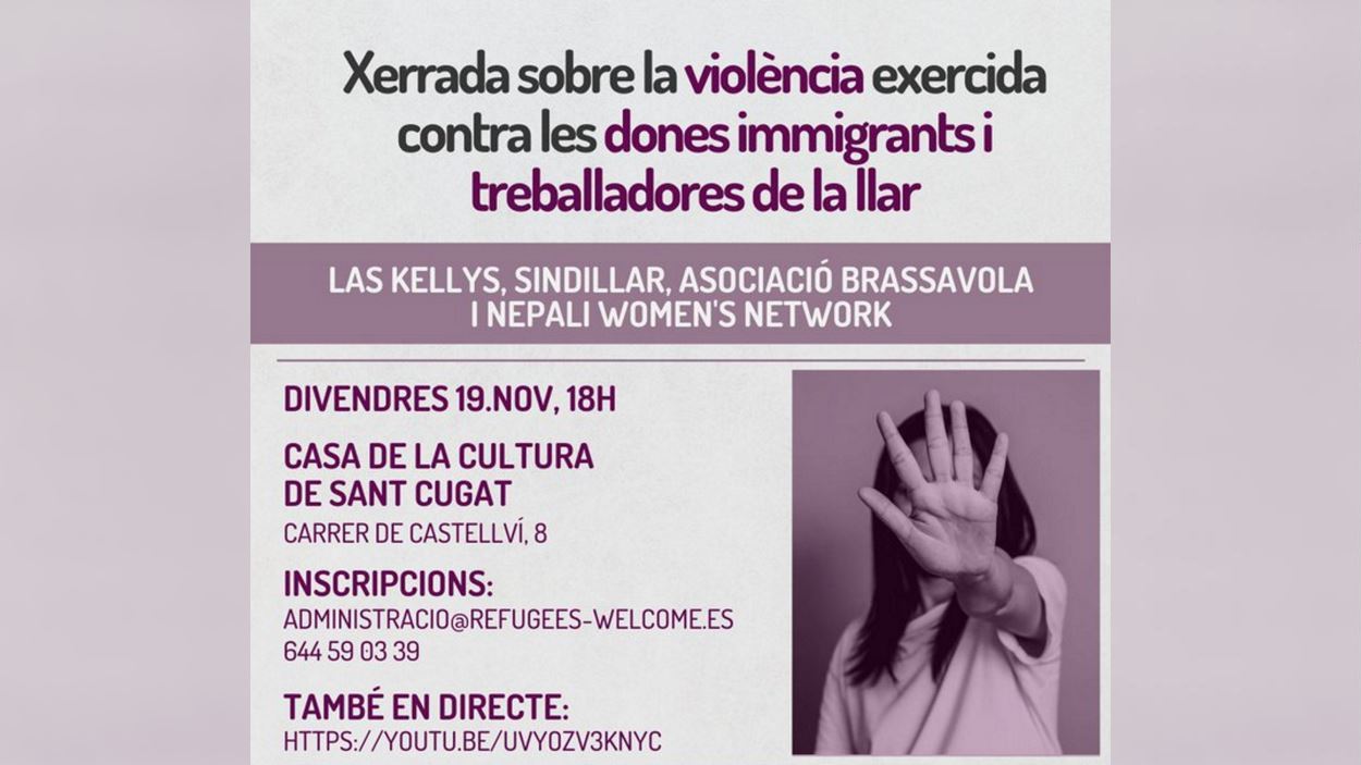 25-N: [Presencial i online] Xerrada sobre violència a dones immigrants i treballadores de la llar
