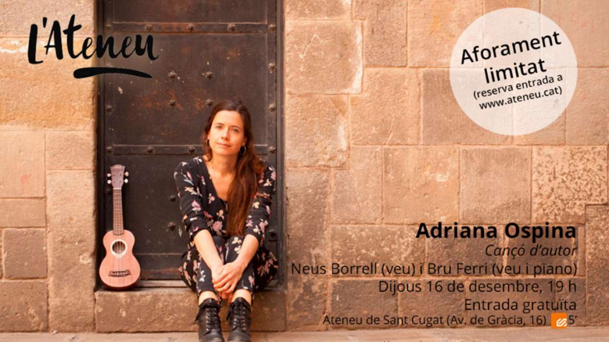 [Presencial i online] Concert 'La Cambra de l'Ateneu': Adriana Ospina
