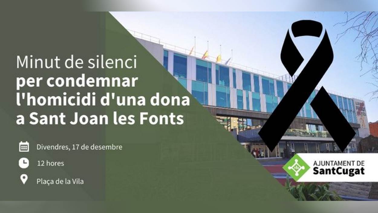 Minut de silenci per condemnar l'homicidi d'una dona a Sant Joan les Fonts