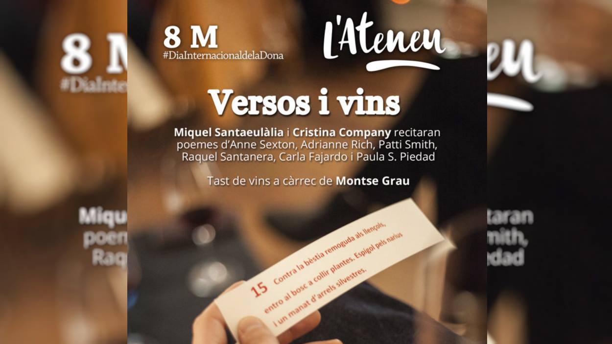 'Versos i vins': Poesia i vi amb veu de dona [presencial i online]