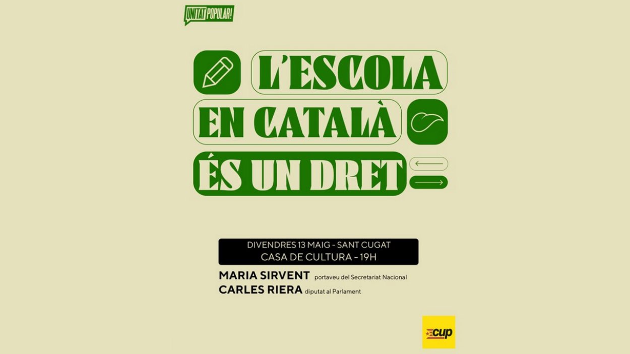 Xerrada: 'L'escola en català és un dret', amb Carles Riera i Maria Sirvent