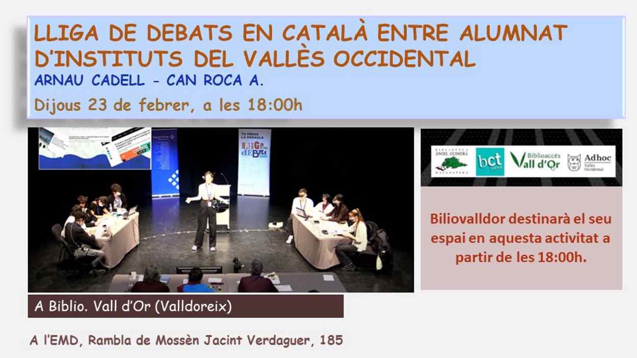 Lliga de debats en català entre alumnat d'instituts del Vallès Occidental