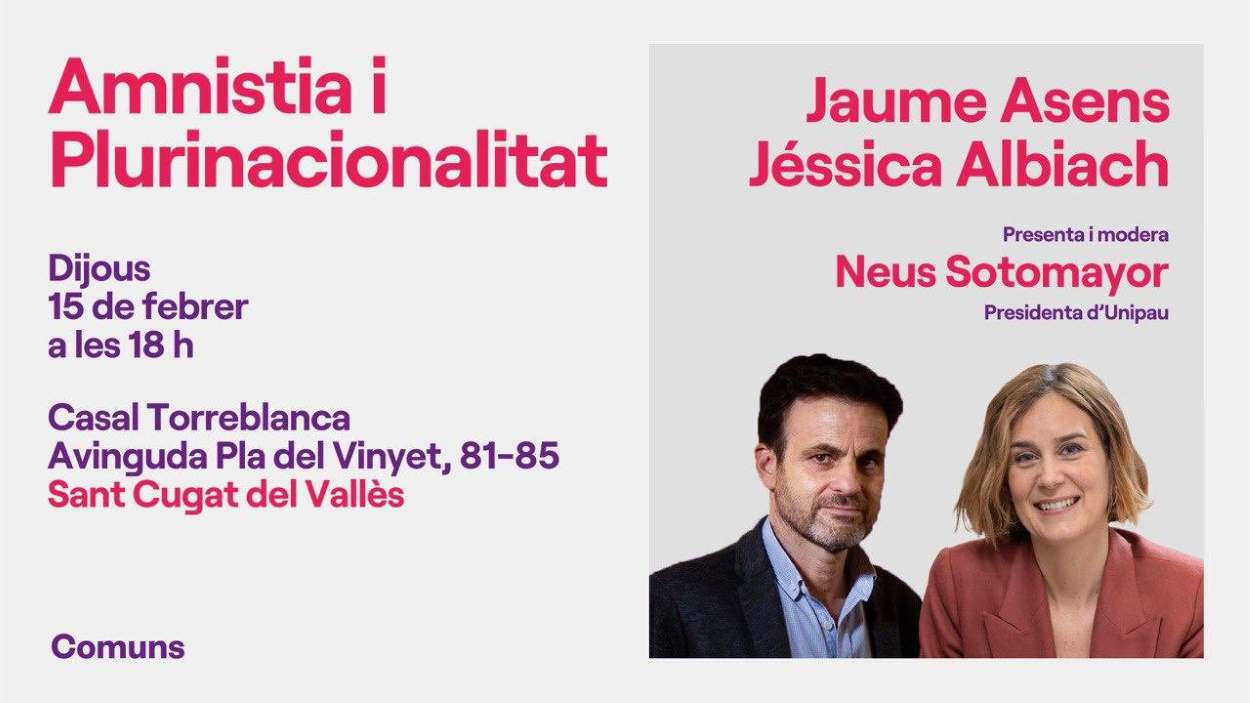 Conversa: 'Amnistia i plurinacionalitat', amb Jaume Asens i Jssica Albiach