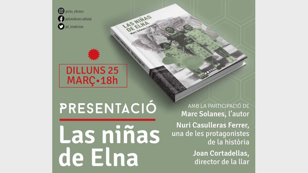 Presentaci de llibre: 'Las nias de Elna', de Marc Solanes