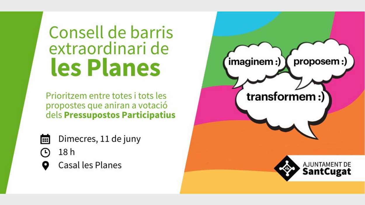 | AJORNAT | Consell de barris extraordinari de les Planes: Pressupostos Participatius