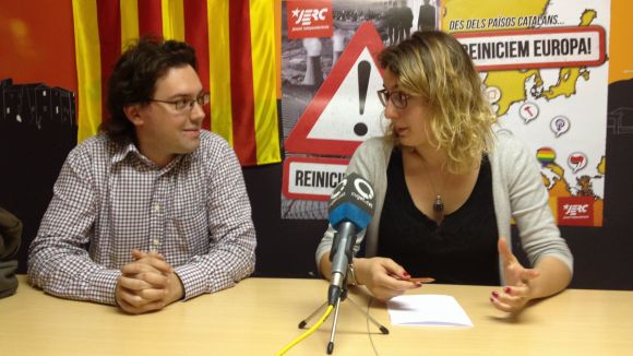 Andreu Criquet i Alba Gordó en un moment de la roda de premsa