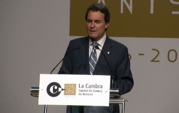 El president de la Generalitat durant el seu parlament als Premis Cambra 2011