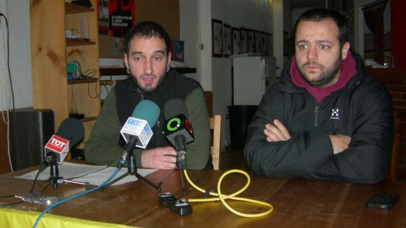 Ignasi Bea i Aniol Pros, d'esquerra a dreta, durant la roda de premsa