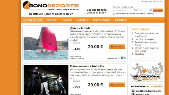 Bonodeporte ofereix productes esportius a travs de les xarxes socials // Font: Bonodeporte.com