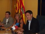 L'alcalde amb Maria Eullia Egea i el regidor de comer, Josep Romero.