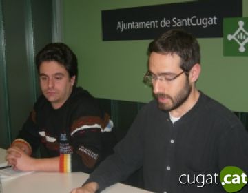Joan Caldern, a l'esquerra de la imatge, i Toni Ramon, a la dreta, durant la roda de premsa