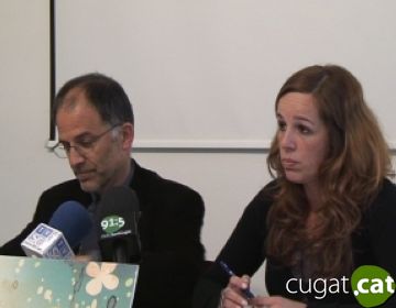 Xavier Escura i Anna Castells durant la roda de premsa de presentaci de les activitats