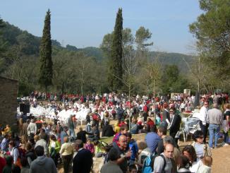 Milers de persones s'apleguen al voltant l'ermita