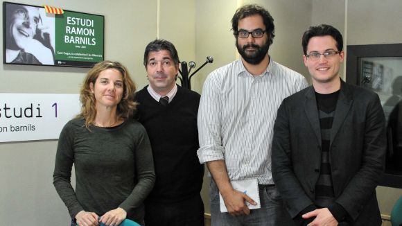 Els responsables del projecte als estudis de Cugat.cat / Font: Localpress