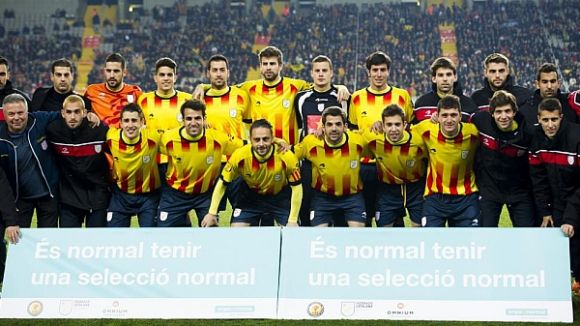 David López, a la fila de dalt el segon per la dreta, en un partit amb la selecció catalana / Foto: Every Futbol